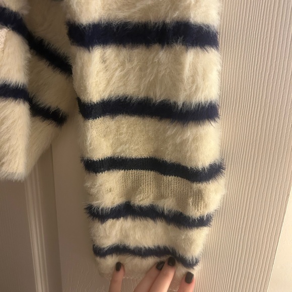 NWT J. Crew Sweater lady jacket in striped brushed yarn size medium(damaged) - Picture 8 of 15